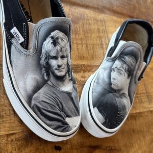 Vans Black and White Custom Point Break Slip-Ons